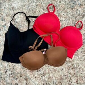 Bundle of new bras (36D) and a bralette (L). Never worn